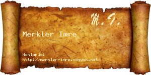Merkler Imre névjegykártya